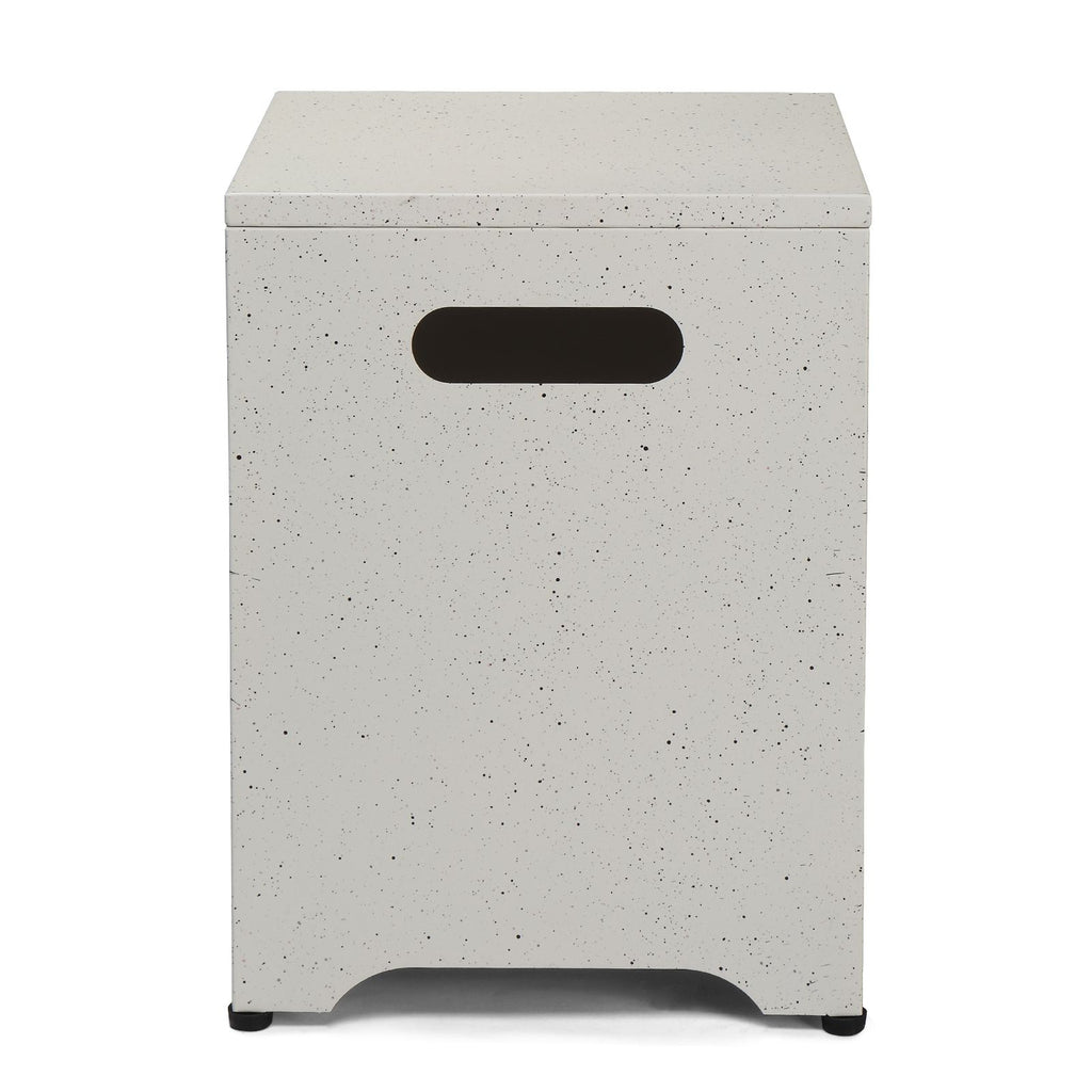 41*41*53.5cm Square Imitation Marble Color Gas Storage Garden Iron Side Table