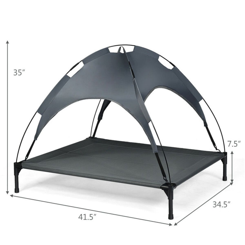 41.5" x 34.5" Dog Cot with UV Protection Canopy Shade