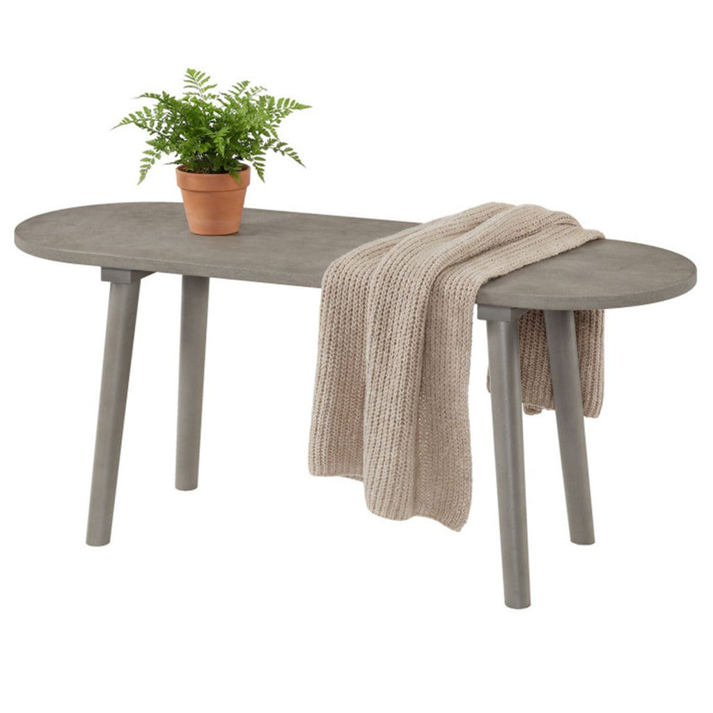 43 Inch Farmhouse Style Gray Wooden Bench, Scratch-Resistant Waterproof Dining Room Bench for 2 Persons