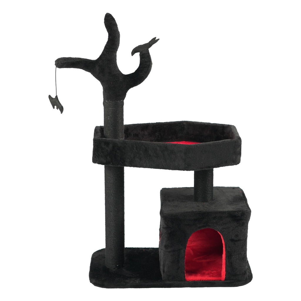 44.5" Heavy Duty Gothic Cat Tree Large Cat Tower Cat Tree for Indoor Cats Spacious Cat Condo Coffin for Large Cats Scratching Posts Hanging Ball Pet Activities Platform Cat Furniture