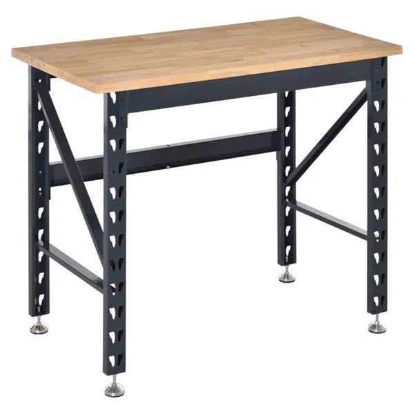 45" Garage Work Bench with Adjustable Footpads and Wood Tabletop Tool Table