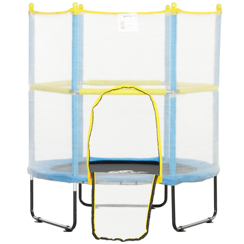4.6FT Trampoline for Kids with Safety Enclosure Net, for 3-6 Years Old, Gifts for Boys & Girls, Light Blue