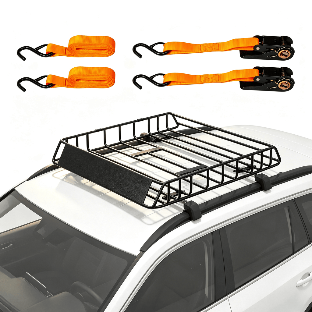 46x36x6in 250lbs roof rack with 4 straps