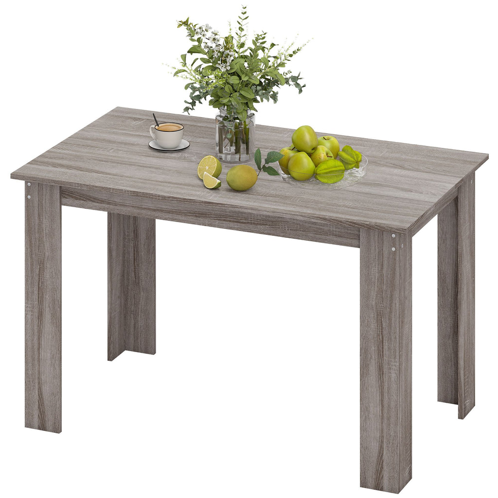 47" Dining Table for 4-6 People, Modern Rectangular Kitchen Table for Dining Room, Living Room, Light Gray Wood Effect