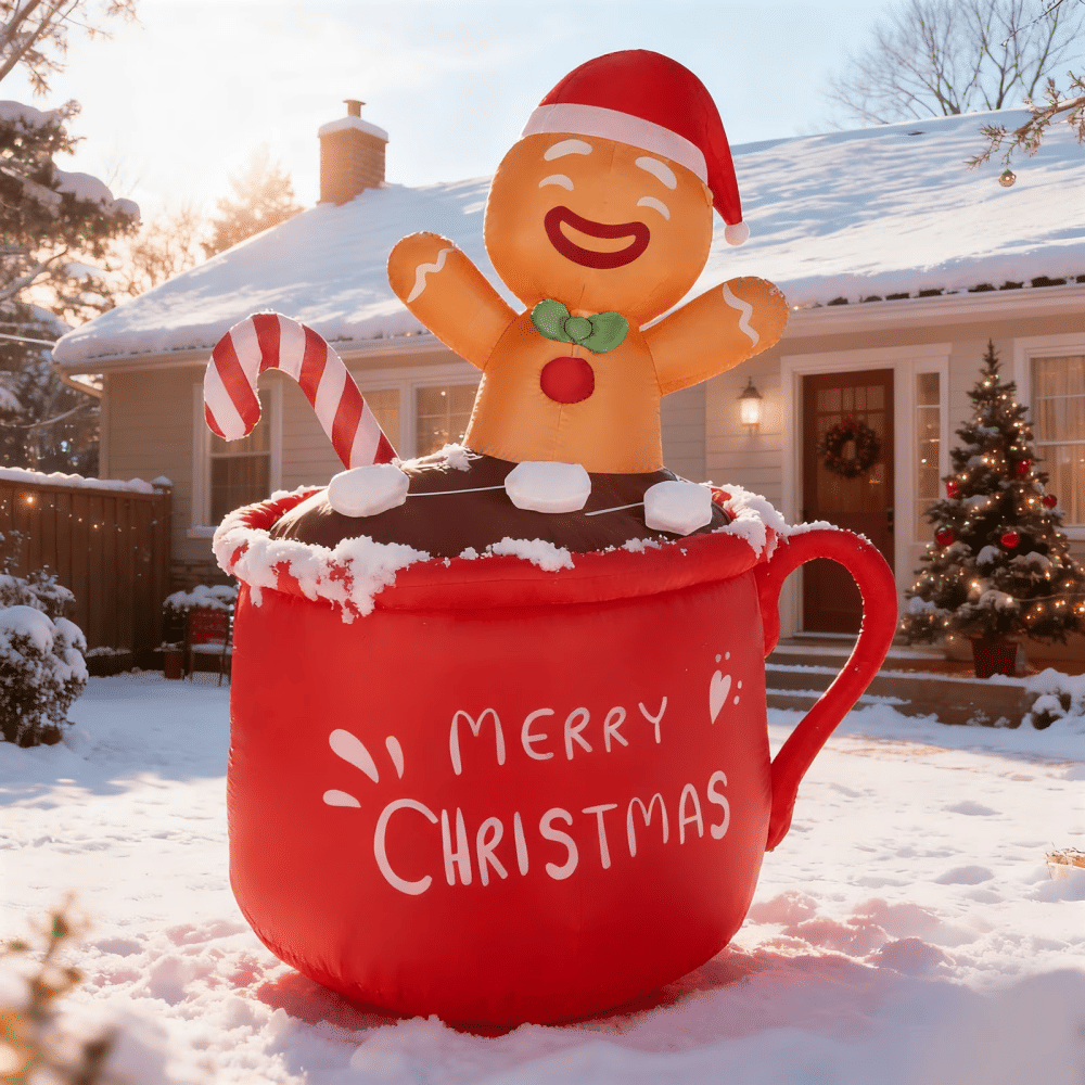4.8 ft Animated Christmas Inflatable Snowman with Rotating Motor and 3 LED Lights, Multicolor