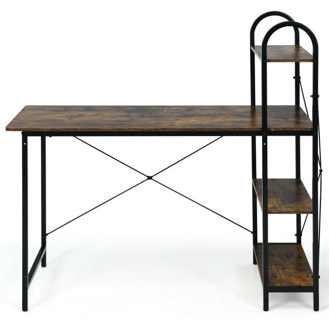 48-Inch Reversible Computer Desk with Storage Shelf