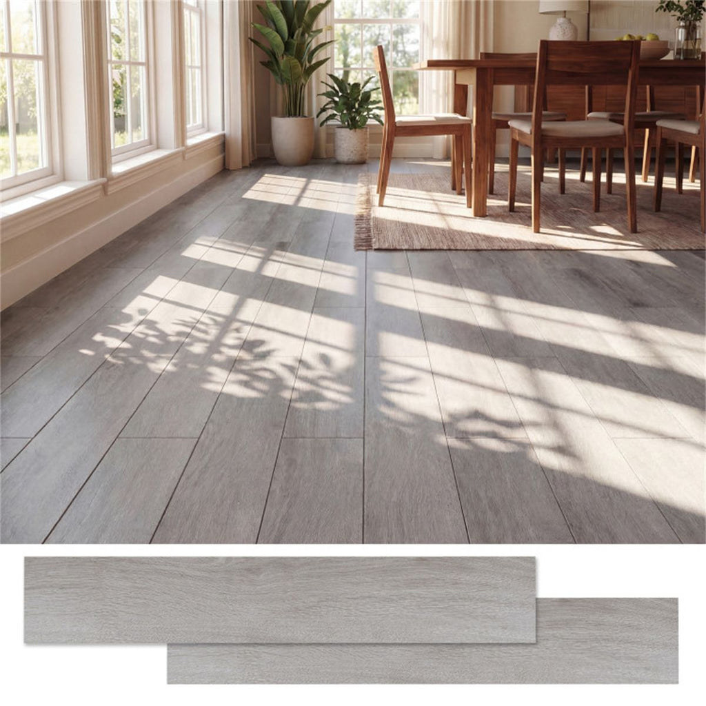 48-Pack Wood Look Vinyl Plank Flooring, 36 Sq.Ft Waterproof PVC Floor Tiles for Home- Gray