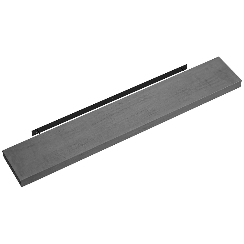 48" Rustic Gray Wall Mount Fireplace Mantel, Chic Floating Shelf Design
