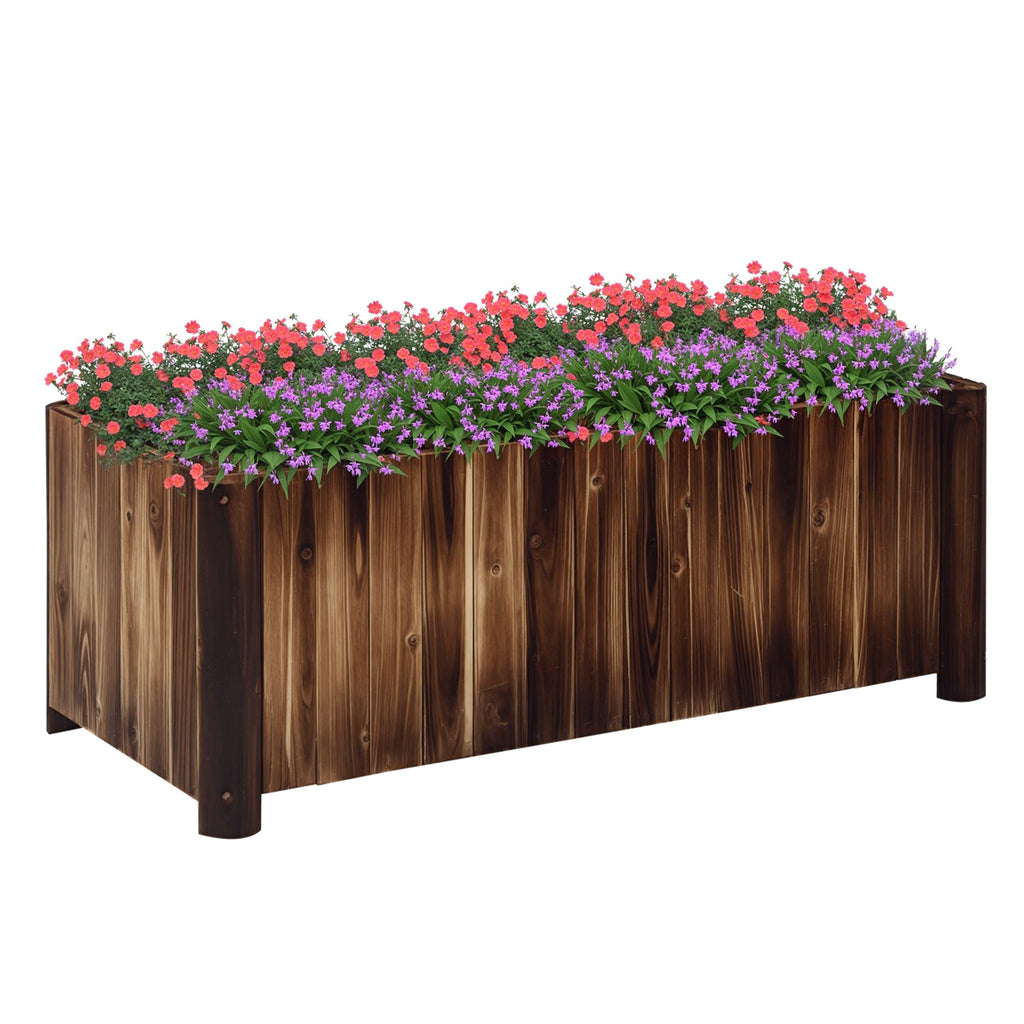 48" x 20" x 18" Raised Garden Bed, Raised Planter Box, Wooden Planter Raised Bed with Drainage Gaps & Lightweight Build, Natural Wood