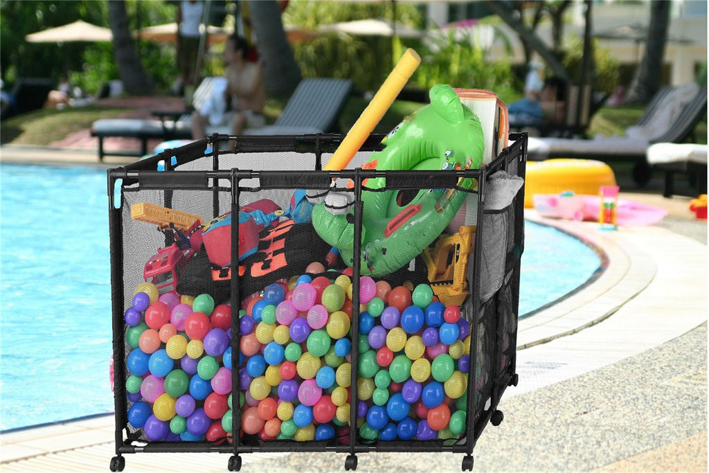 48"x30"x33" Mesh Pool Storage BinPool hanging storage bagHolder for Noodles, Toys, Floats, Towels, Mesh Organizer for Swimming EquipmentsNo shipments on weekends