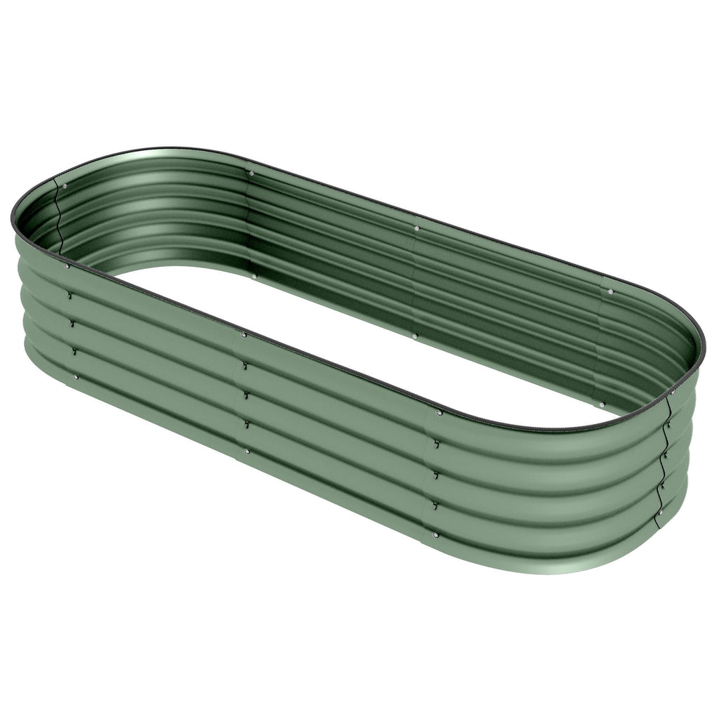 4.9' x 2' x 1' Galvanized Raised Garden Bed Kit, Metal Planter Box with Safety Edging, Green