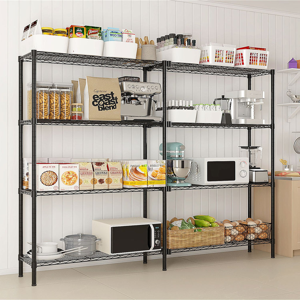 49.2''W Adjustable Storage Shelves NSF Wire Shelving Unit Multiple rows Shelving for Storage Rack Shelves for Storage Heavy Duty Garage Shelf Pantry Shelves Kitchen Shelving, 49.2''W*70.86''H*
