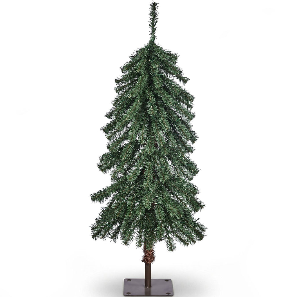4FT Cedar Christmas Tree, 190 PVC Tips, 80 Warm White Lights with 8 Modes, Battery Box, No Plug Needed