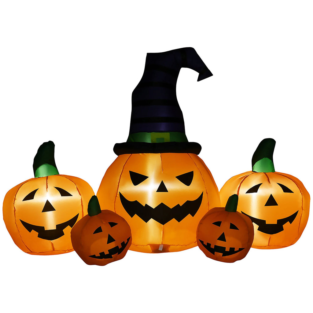 4ft Inflatable Halloween Pumpkin, Blow Up LED Display for Garden Indoor Outdoor