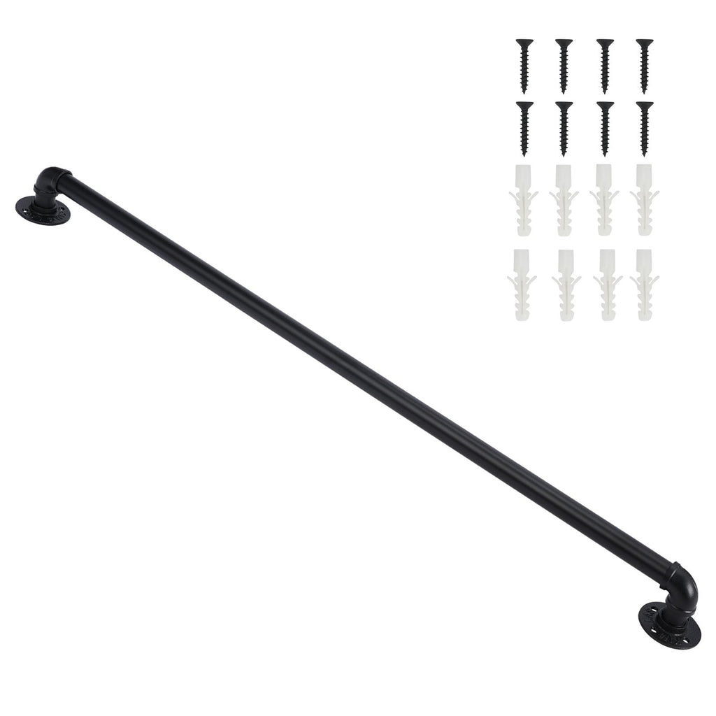 4FT iron courtyard stair handrail black