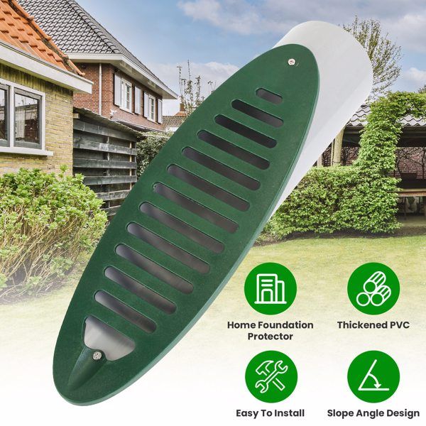 4Inch Green Angled Yard Drainage Pipe With Sloped Grate Yard Drain Emitter For Sump Pump Discharge Downspout Extensions Inlet Outlet Yard Drain Compatible With 4' Connections