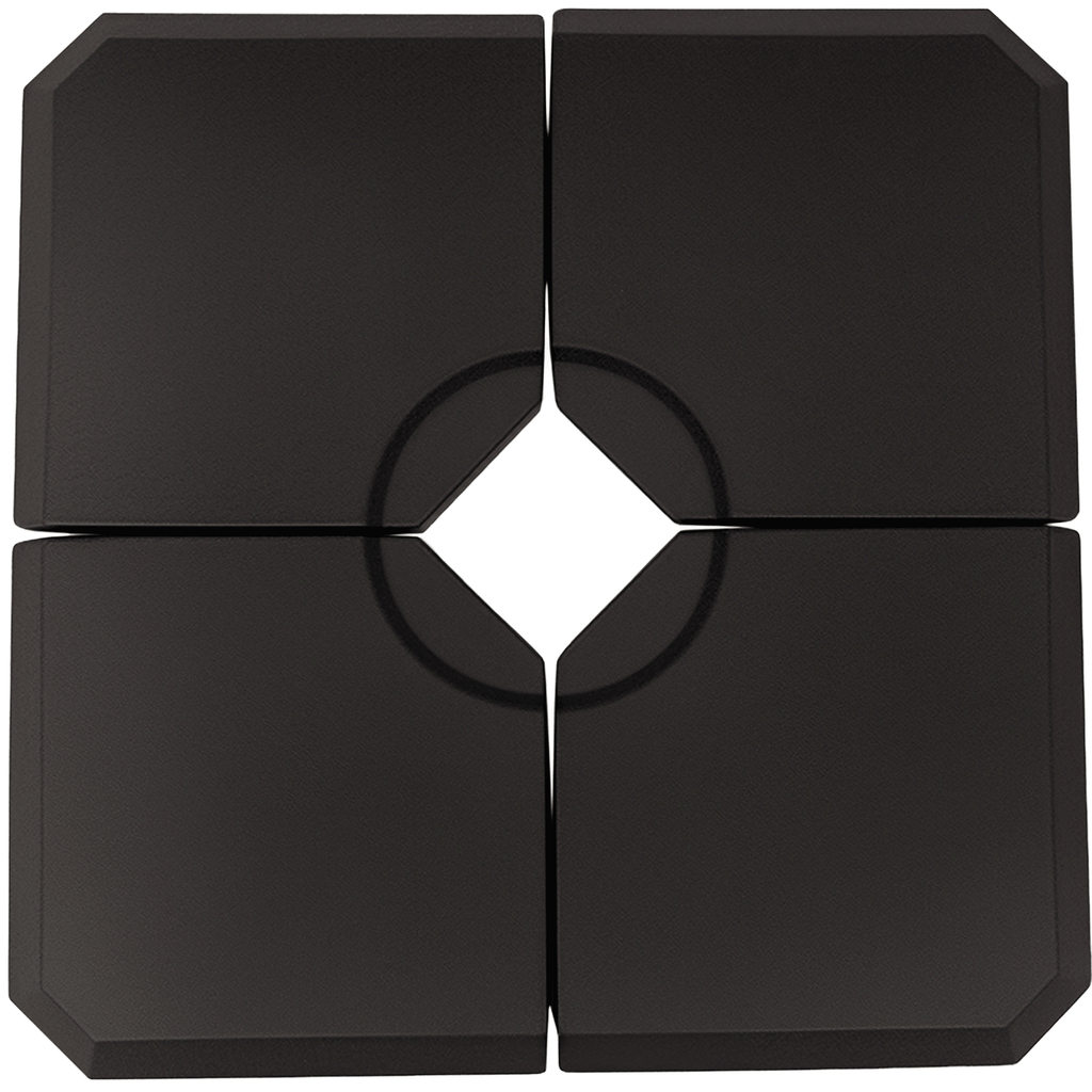 4pcs 264 lb. Cantilever Umbrella Base Stand Holder with Channel Grooves for Powerful Support, Black