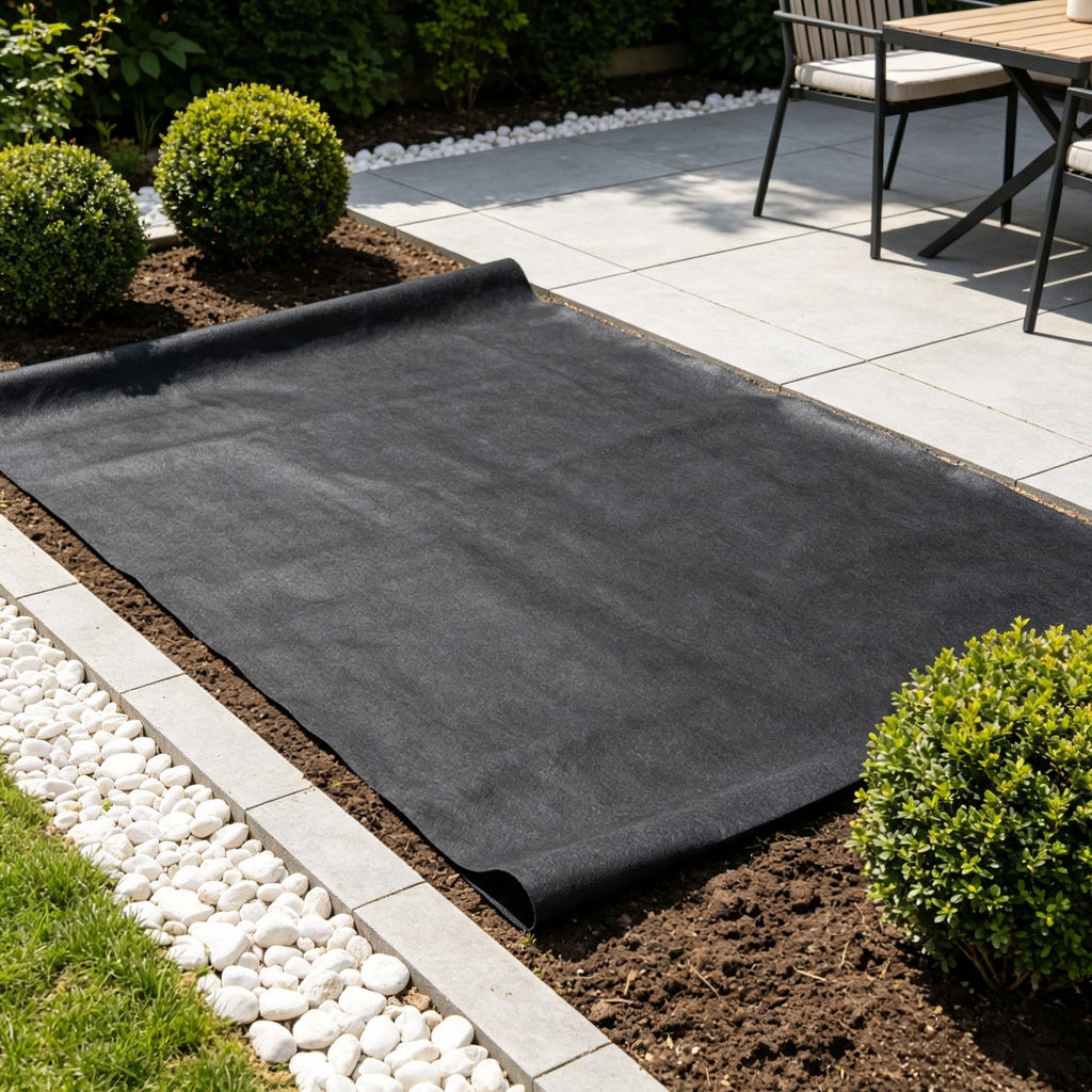 4x100FT 8OZ Non Woven Geotextile Fabric, Heavy Duty Weed Barrier Landscape Fabric, Ground Cover Weed Control, French Drains Drainage Fabric, Black