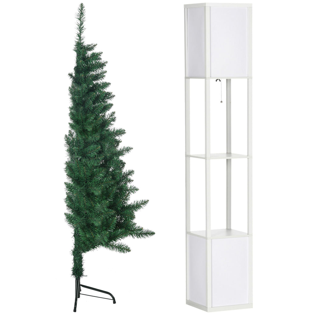 5' Artificial Half Christmas Trees with Auto Open, Steel Base, for Indoor Xmas Decor