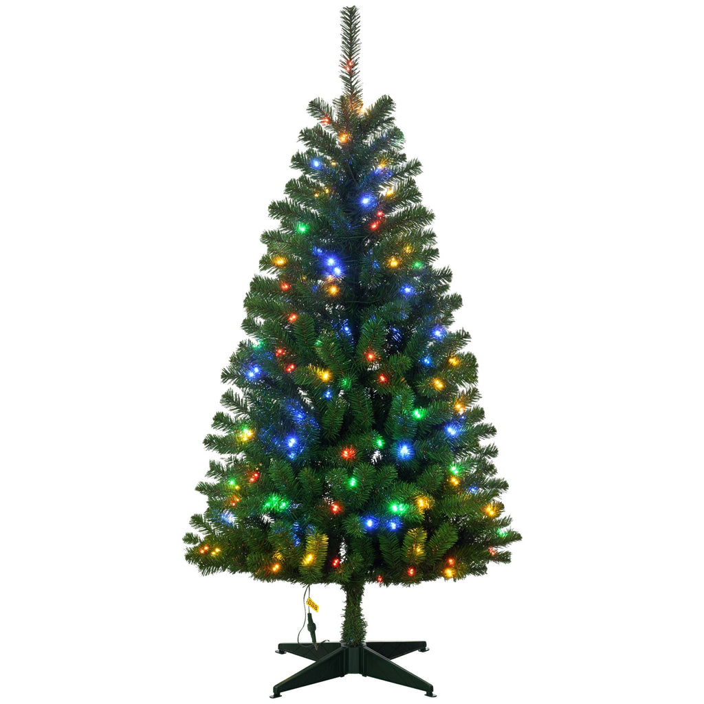 5' Artificial Prelit Christmas Trees with Warm White or Colorful LED Lights, Auto Open