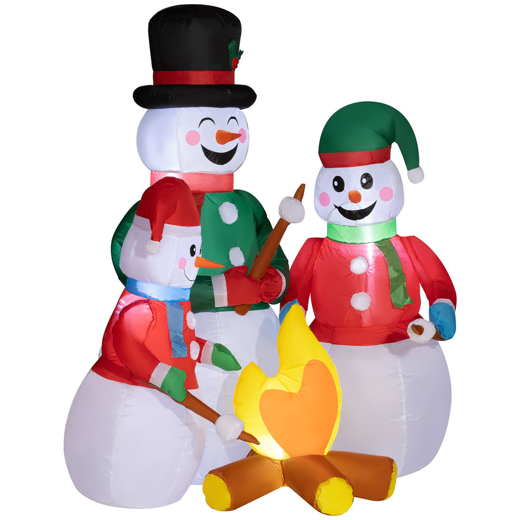 5 FT Christmas Inflatable Snowman Family, Xmas Blow Up Snowman Family with LED Lights for Indoor, Outdoor, Lawn, Party
