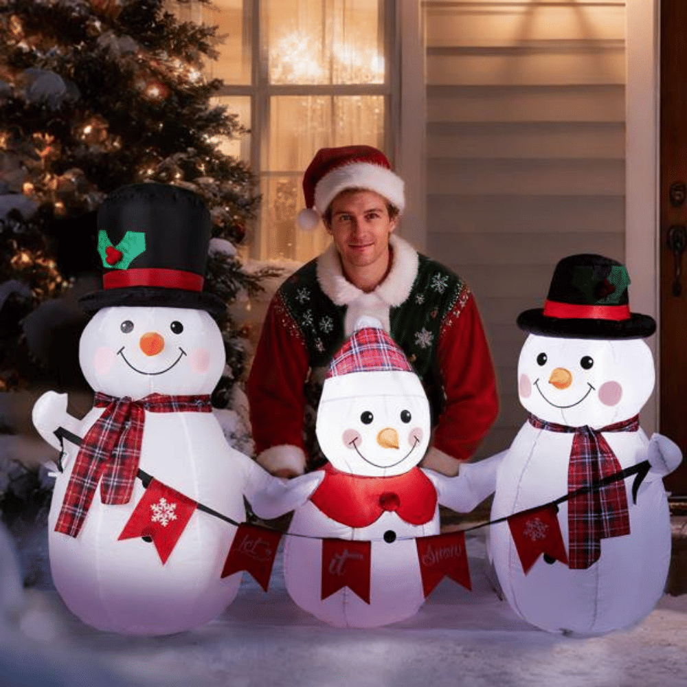 5 FT Christmas Inflatables Tree Outdoor Decorations Blow Up Tree Yard Decoration with Built-in LEDsforXmas Holiday Party IndoorGardenLawnDecor