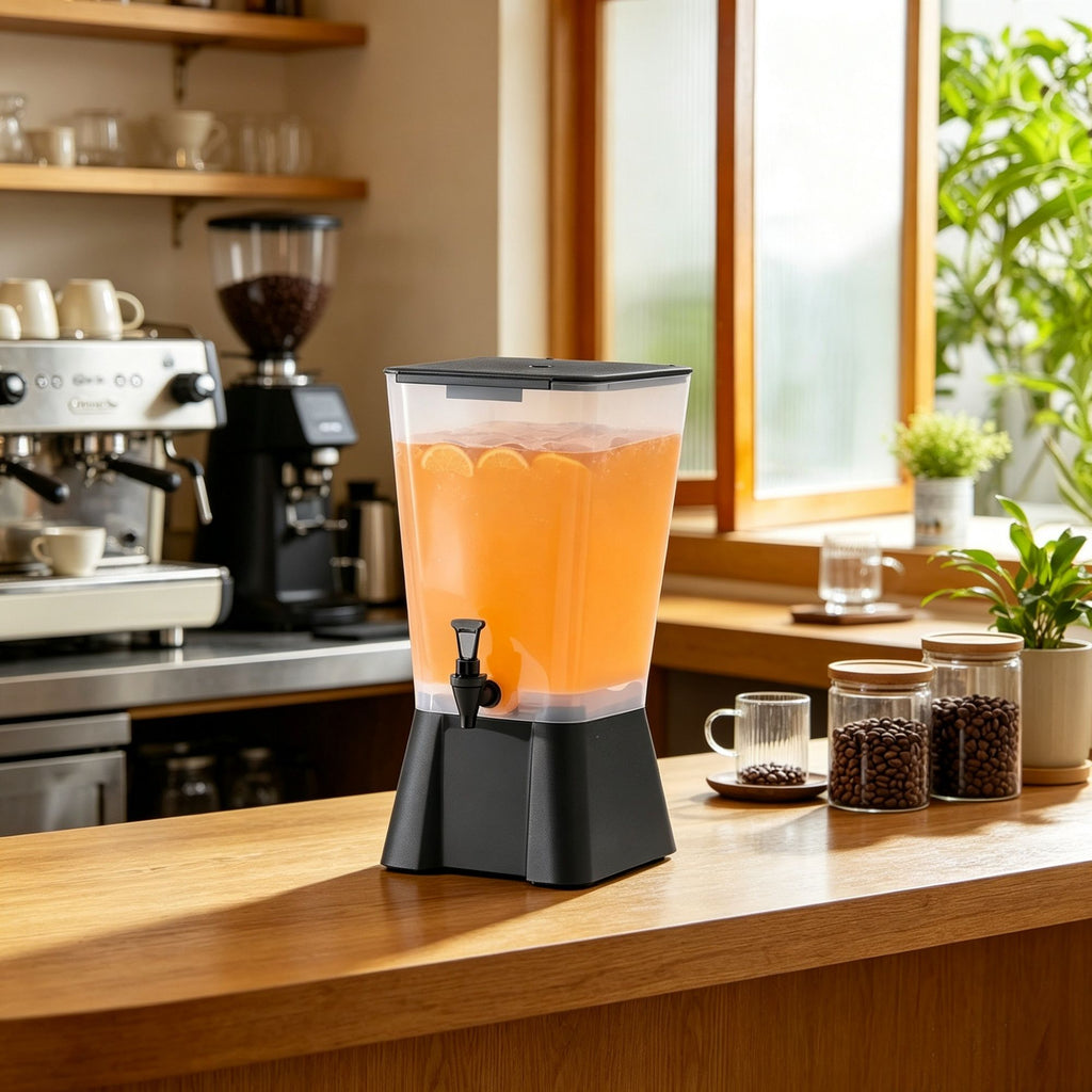 5 Gallon Beverage Dispenser with No-Drip Spigot, Plastic Drink Dispenser for Iced Tea, Lemonade, Juice & Water, Ideal for Parties, Restaurants & Hotels