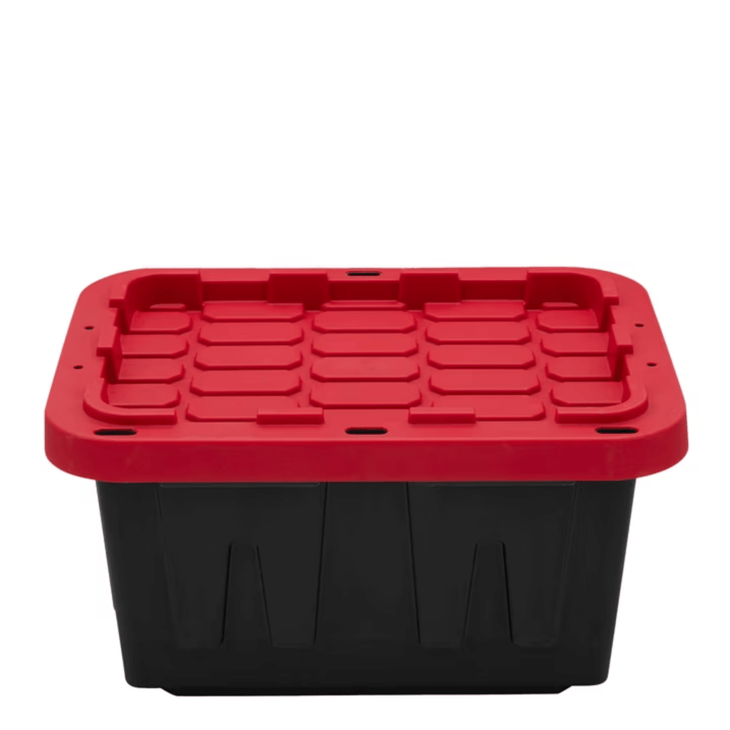 5 Gallon Snap LidStorageBin, Black and Red, Pack of 4