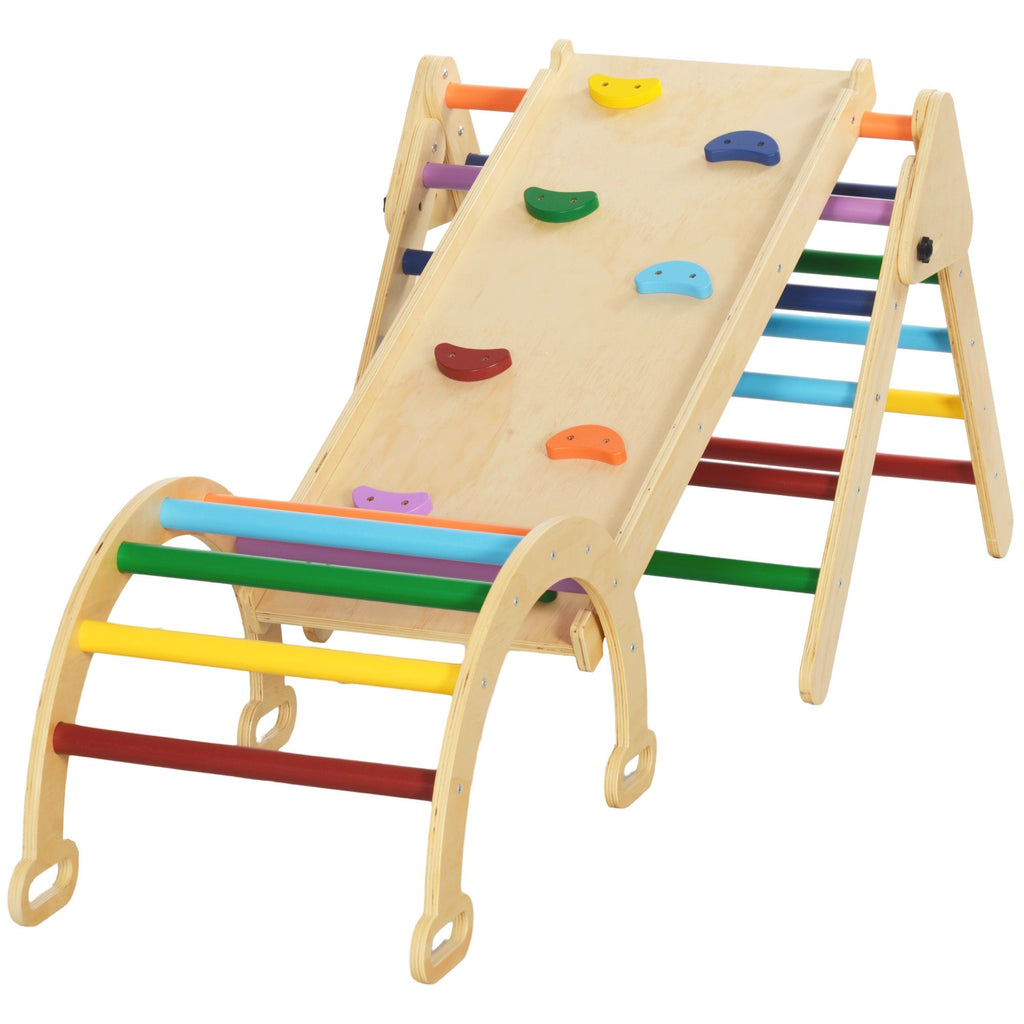 5 in 1 Wooden Pikler Triangle Set for 18-48 months, Multicolor