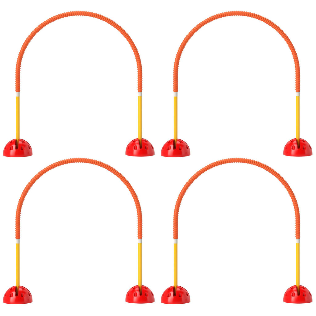 5 Piece Dog Agility Equipment w/ 4 Adjustable Width Doors, Carry Bag, Easy Assemble & Portable, Orange