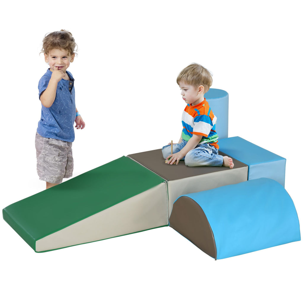 5-Piece Soft Foam Play Equipment for Toddlers, Colorful Crawl & Climb Activity Playset