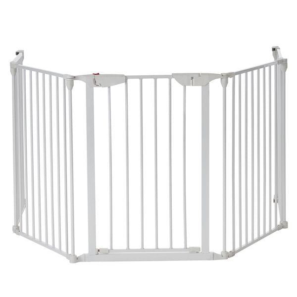 5 Pieces 295.8*74.8*2cm Foldable Fireplace Fence White