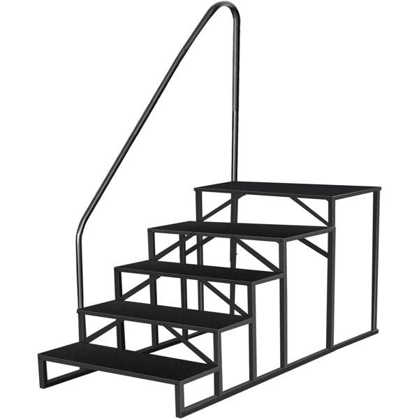 5 Step Ladder with Handrail, Swimming Pool Ladder Above Ground, 660 lb Load Capacity RV Steps with Anti-Slip Panel, Mobile Home Stairs for Reaching and Getting High