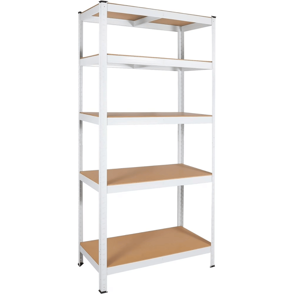 5 Tier Metal Shelving Unit with Adjustable,GarageStorageUtility Rack Heavy Duty Shelves,29" W x 12" D x 59" H,White (Shipment from Walmart)