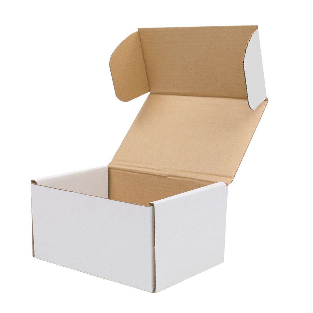 50 Corrugated Paper Boxes 6x4x2 "(15.2 * 10 * 5cm) White Outside and Yellow Inside
