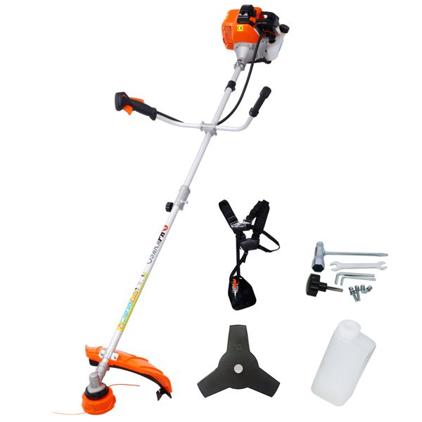 52cc Weed Eater/Wacker Gas Powered, 2 in 1 String Trimme,with 10'' Brush Cutter,Rubber Handle & Shoulder Strap Included