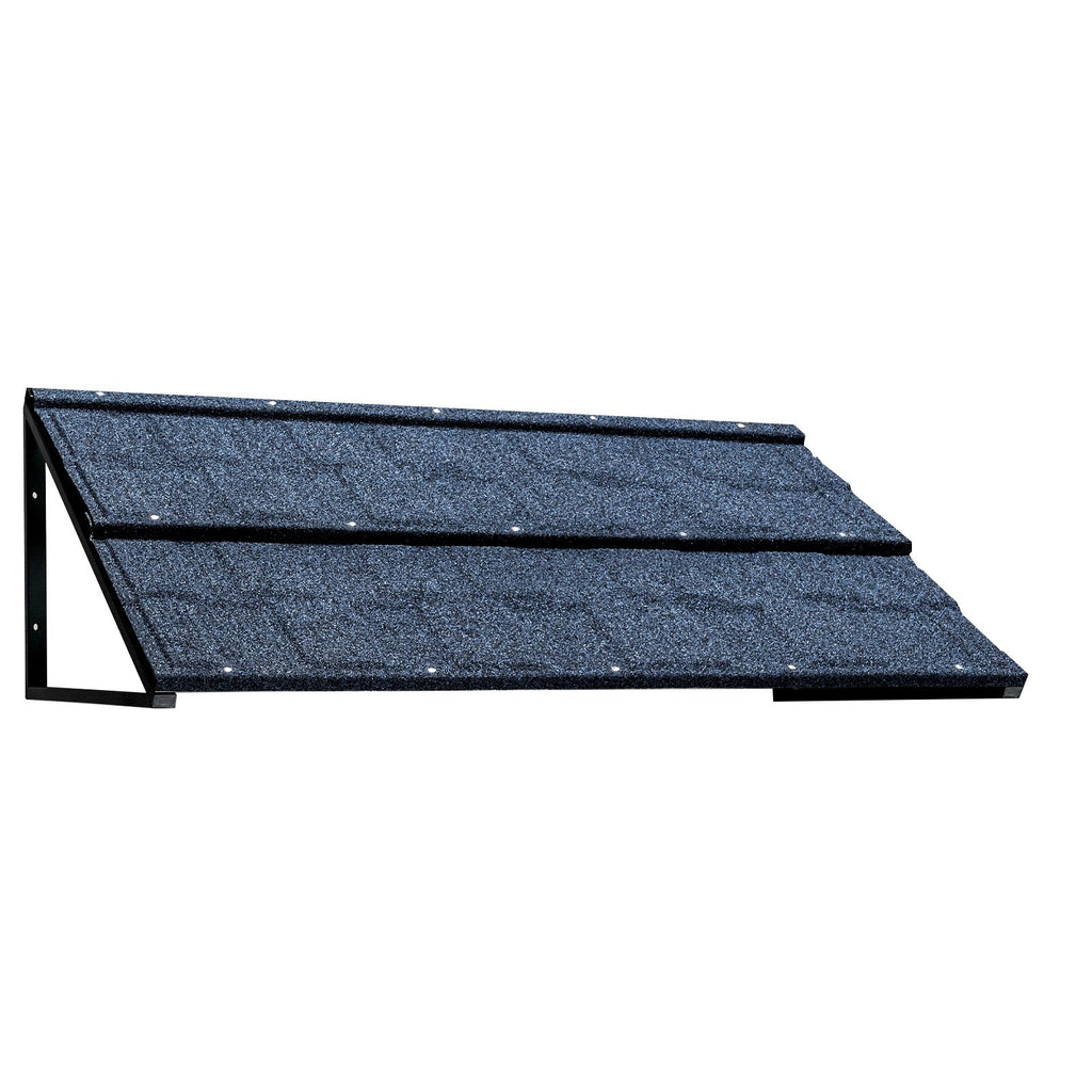 52"x18" Navy Blue Awning, Iron Frame, Corrugated Steel Tile Coating