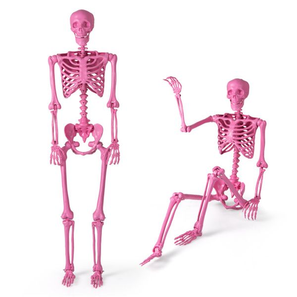 5.5 FT Pink Halloween Skeleton Decor - No Assembly Needed, Integrated Hanging Rope, Playful-Spooky Vibe for Parties/Yards