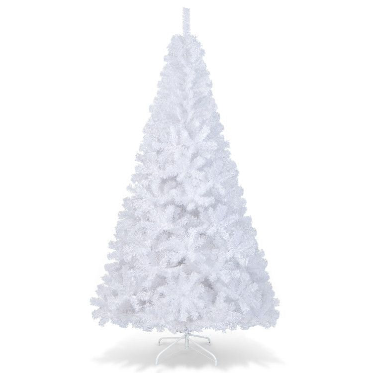 5/6/7/8 Feet White Christmas Tree with Solid Metal Legs