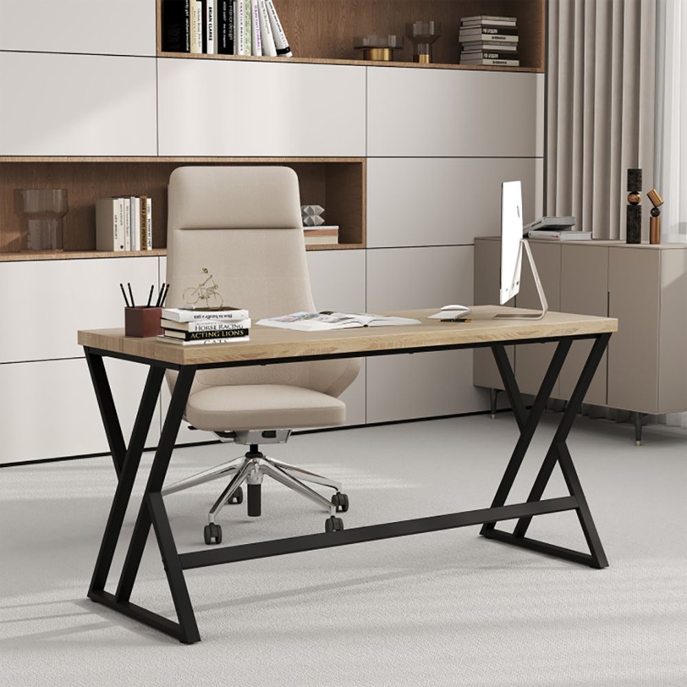 59 Inch Computer Desk with Heavy-duty Metal Frame and Crossbar