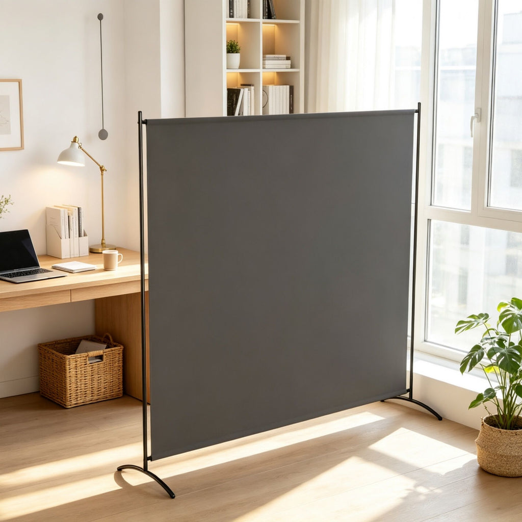 5.9ft Freestanding Outdoor Privacy Screen UPF30+ Room Divider Panel, Dark Gray