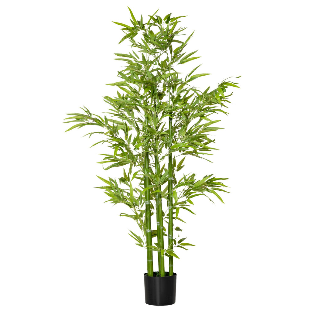 5ft Artificial Bamboo Tree, Faux Decorative Plant in Nursery Pot for Indoor or Outdoor Décor