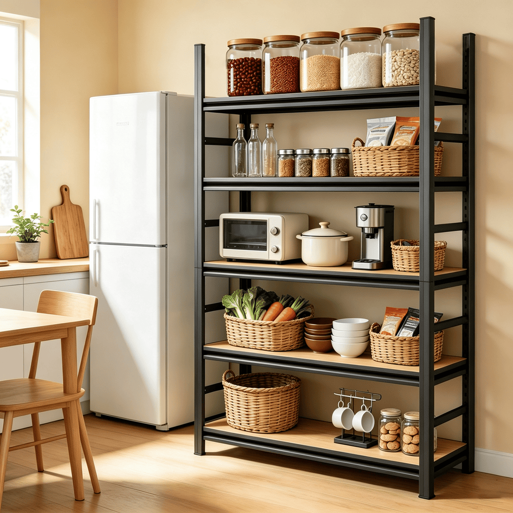 5Tier Metal Storage Shelving Unit, 2000 LBS Capacity, AdjustableHeight Storage Rack, Ideal for Home, Laundry Room, Office, Warehouse, Kitchen, Supermarket and More