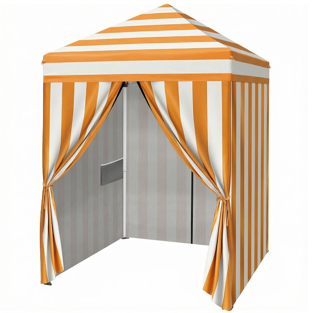 5X5FT Outdoor Canopy with 4 Sidewall White and Orange