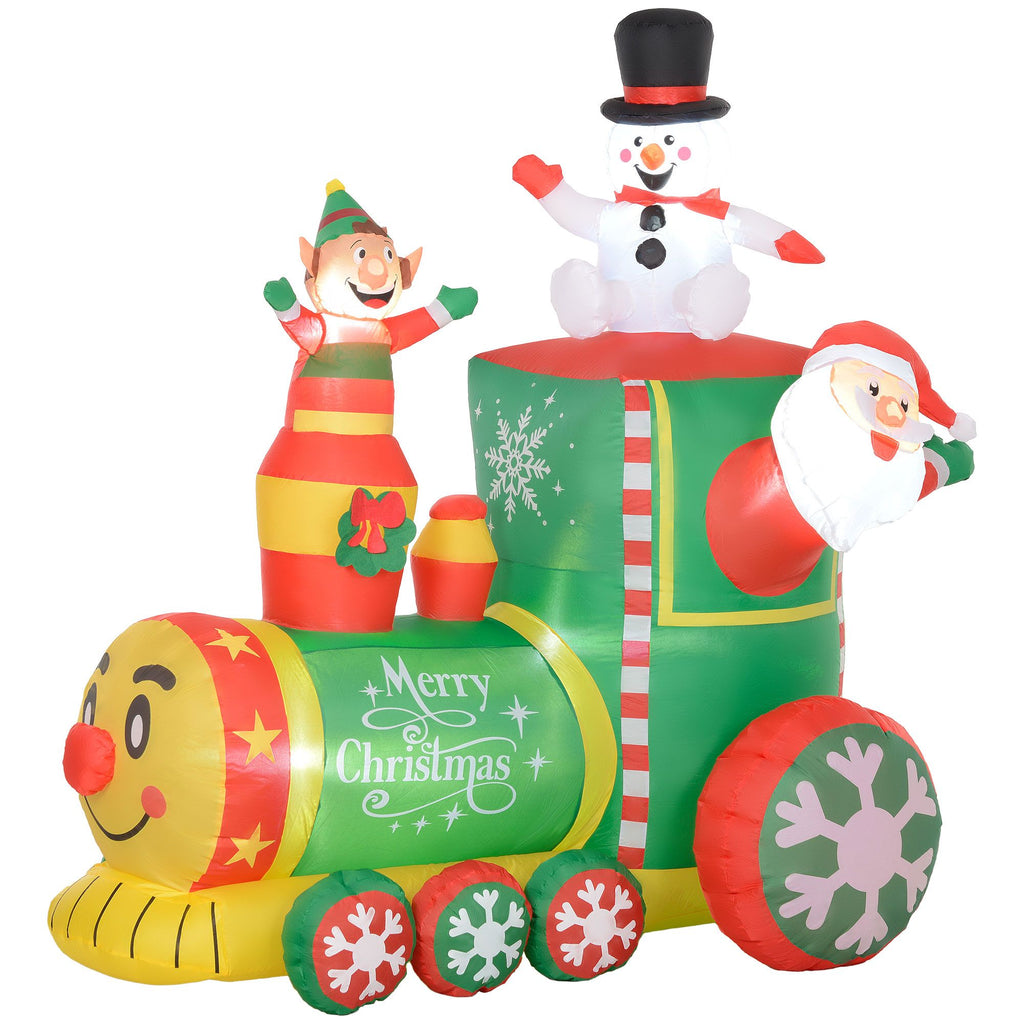 6' Blow up Christmas Decorations, Inflatable Christmas Train w/ White LED Lights, Ideal for Yard, Holiday, Party