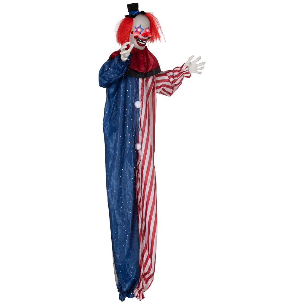 6' Clown Animatronic, Life Size Outdoor Halloween Decoration with Motion Activated Sound & Light Up Eyes