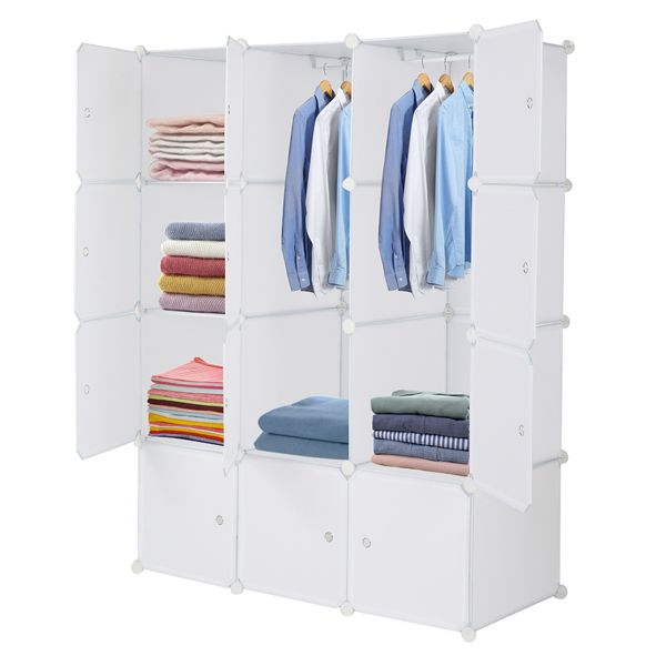 6 Cubes Organizer Wood Bookshelf Open Shelf Bookcase , 3-2-1 Cube Storage Shelf , White