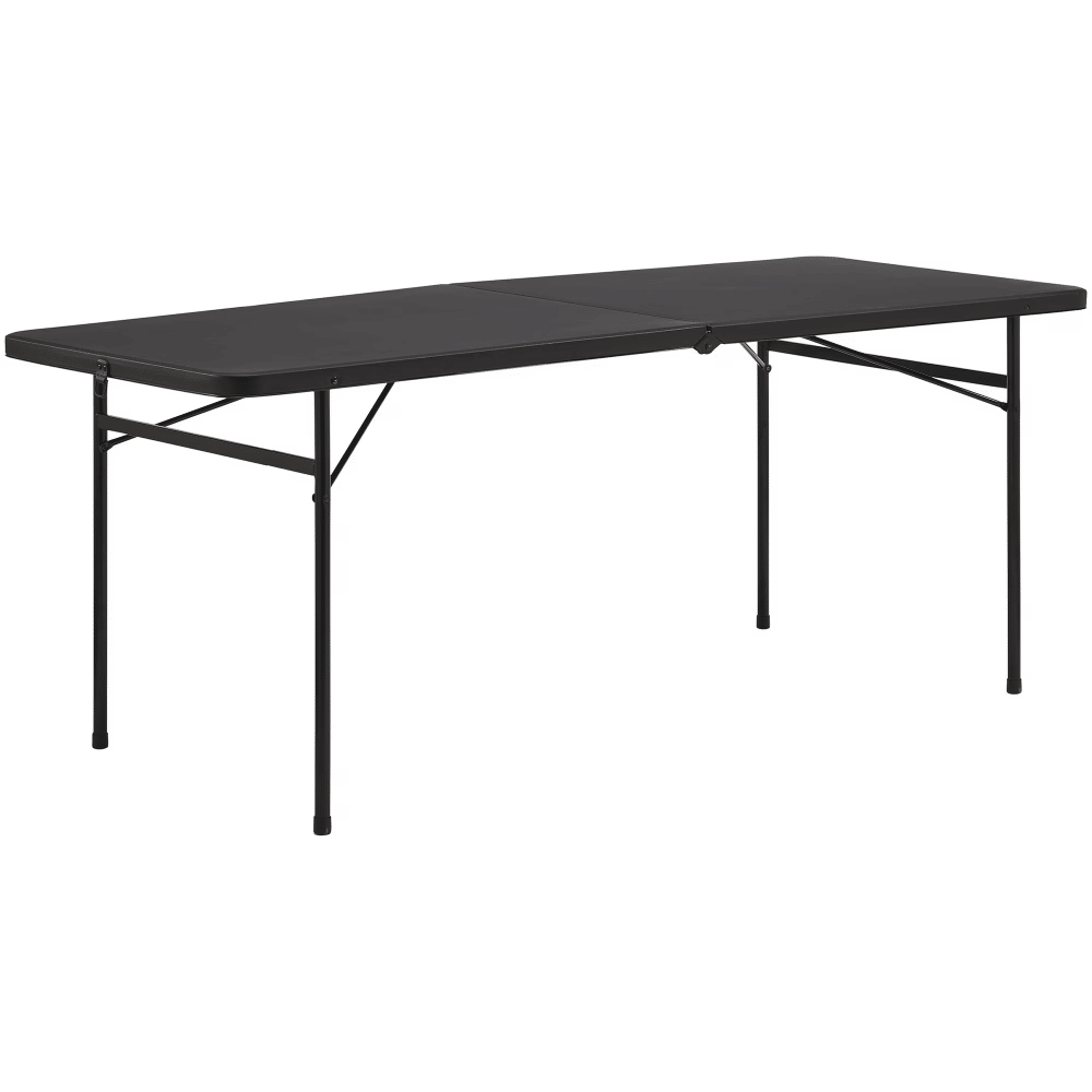 6 Foot Bi-Fold Plastic Folding Table, Black (Shipment from Walmart)