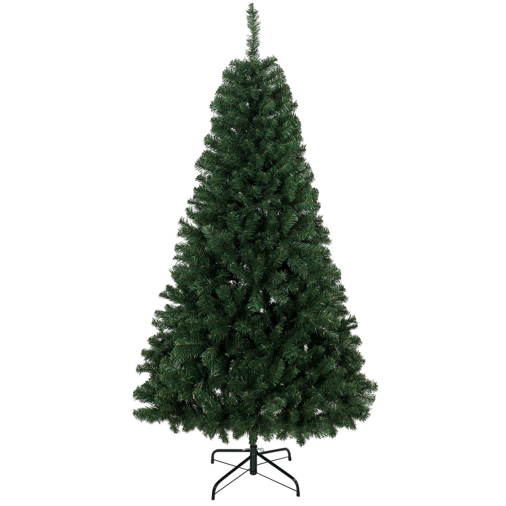 6 ft Artificial Christmas Tree, Norway Spruce Tree, Hinged Xmas Tree with Metal Stand