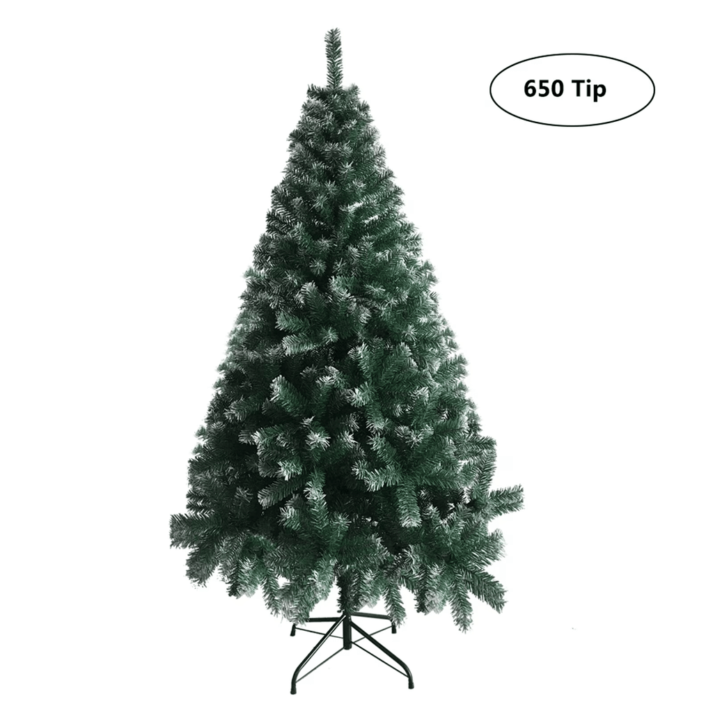 6 FT Artificial Christmas Tree, Unlit 650 Branches and Sturdy Metal Stand, Green